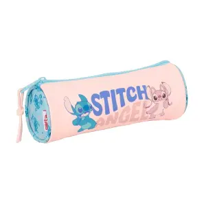 Safta Portatodo Stitch Ohana Rosa Pastel - Tirador Fácil de Abrir - 1L - 200x70x70mm