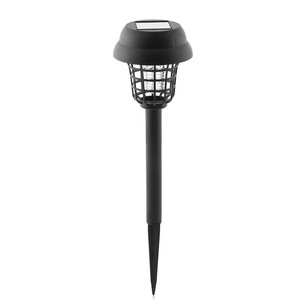 Innovagoods Garlam Lampara Solar Antimosquitos Para Jardin - Luz Blanca Y Uv - Resistente Al Agua - Facil Instalacion - Portatil - Color Gris