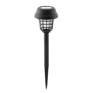 Innovagoods Garlam Lampara Solar Antimosquitos para Jardin - Luz Blanca y UV - Resistente al Agua - Facil Instalacion - Portatil - Color Gris