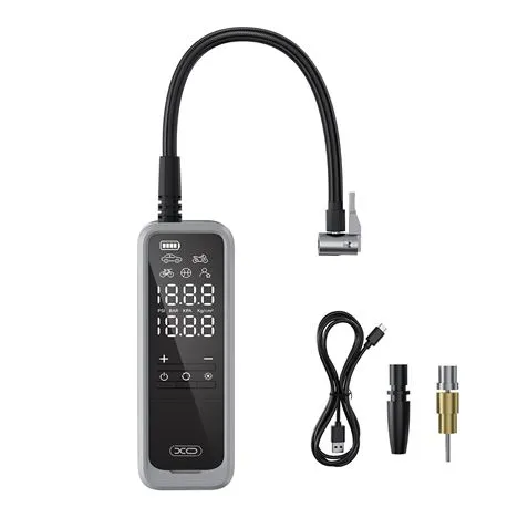 Xo Cz018 Inflador De Aire Portatil - Pantalla Lcd - 3 Bocas - Powerbank 5000Mah - Linterna