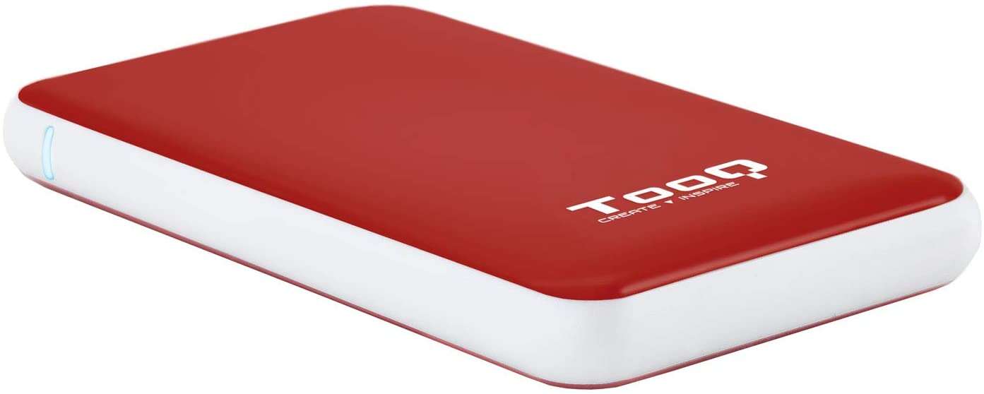Tooq Carcasa Externa Hdd/Sdd 2.5" Hasta 9.5Mm Sata Usb 3.0/3.1 Gen 1 - Sin Tornillos - Color Rojo/Blanco