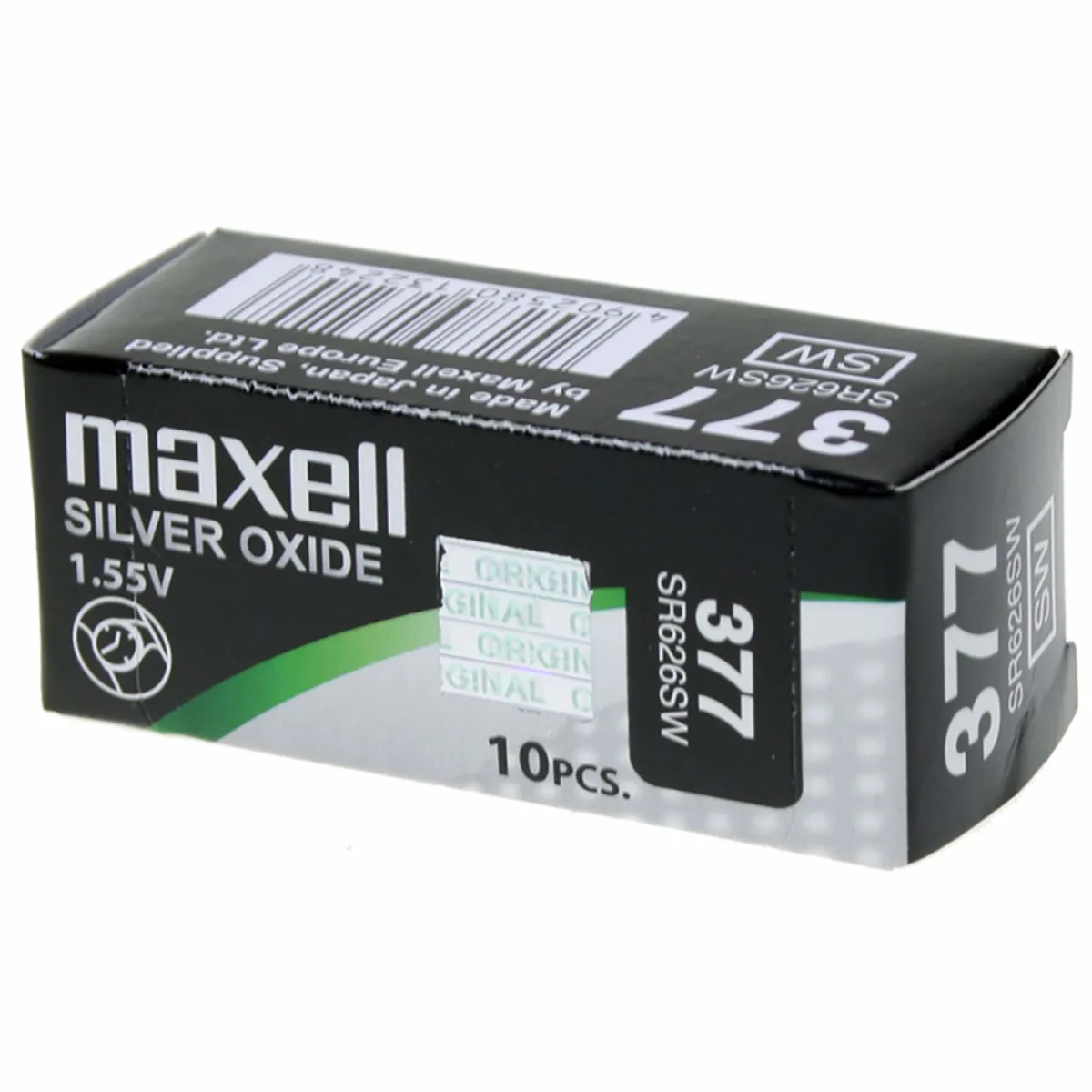 Maxell 377 Pack de 10 Pilas Oxido de Plata 1.55V - SR0626SW
