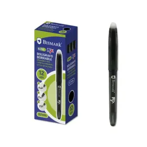 Bismark Bolígrafo Borrable 0.7mm con Capuchón Color Negro