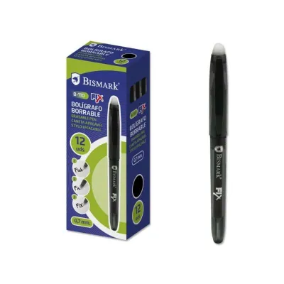 Bismark Bolígrafo Borrable 0.7mm con Capuchón Color Negro