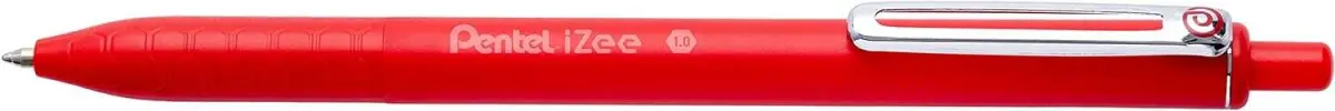 Pentel iZee Bolígrafo Retráctil 0.7mm Punta Rojo Clip de Metal