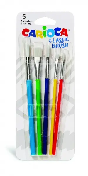 Carioca Pack de 5 Pinceles de Nylon con Cerdas Suaves - Varios Tamaños