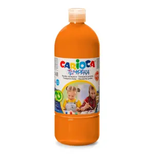 Carioca Botella Tempera 1000ml Naranja - Colores Superlavables y Alta Opacidad