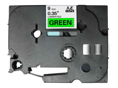 Brother TZe721 Cinta Laminada Etiquetas Negro Sobre Verde 9mm x 8m