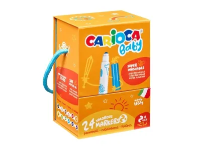 Carioca Baby Caja Rígida con 24 Rotuladores Superlavables Punta Redonda