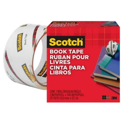 Scotch Cinta Adhesiva Transparente para Reparación de Libros 50.8mm x 13.7m