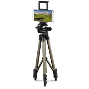 HAMA Soporte Smartphone Extendible 4 Secciones Aluminio Beige