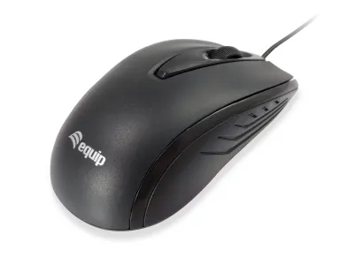 Equip Mouse Óptico Compacto Negro USB 1000 DPI