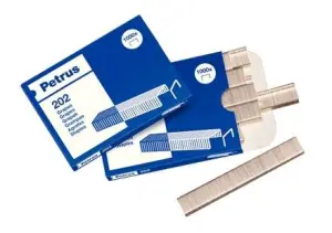 Petrus Caja de 1000 Grapas 202 Galvanizadas - Hasta 10 Hojas - Patilla 4mm