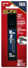 Olfa Cuchillas Negras para Cuters 18mm - Acero al Carbono - Pack de 10 Unidades
