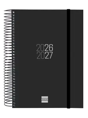 Finocam Espiral Agenda Escolar 2026/2027 1 Día por Página E10 155x212mm Negro