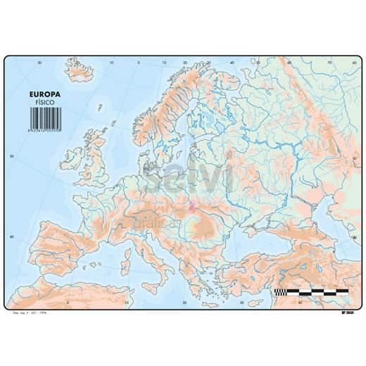 Selvi Mapa Mudo Físico De Europa A4 -50U-
