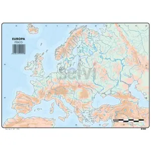 Selvi Mapa Mudo Físico de Europa A4 - 50 Unidades