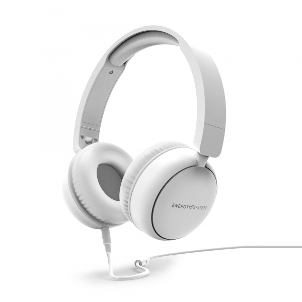 Energy Sistem Auriculares Circumaurales - Diseño Ultraligero - Microfono Integrado - Cable Extraible - Compatibles Con Mac/Pc/Smartphone/Tablet - Color Blanco