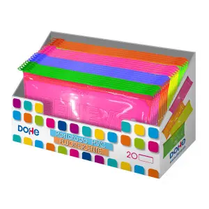Dohe Expositor con 20 Portatodos Simples Planos en PVC Transparente Fluorescente
