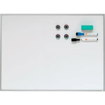 Nobo Pizarra Magnética Pequeña Con Marco De Aluminio 58.5X43cm Blanca