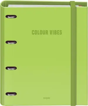 Dohe Colour Vibes Carpeta 4 Anillas Mixtas 35mm A4 Verde Lima con 4 Separadores