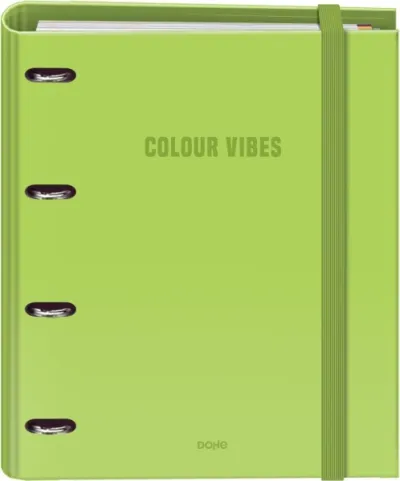 Dohe Colour Vibes Carpeta 4 Anillas Mixtas 35mm A4 Verde Lima con 4 Separadores