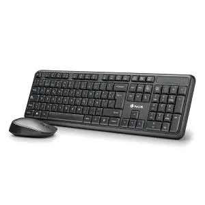 NGS Kit Teclado y Ratón Inalámbricos 1200dpi Italiano con 12 Teclas Multimedia y LED Negro