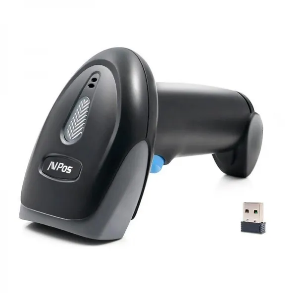 Avpos Avp-Wi93-2D Lector De Codigos - Escaneo Gatillo, Automatico Y Continuo - Codigos 1D, 2D Y Qr - Wireless 80M De Distancia - Color Negro