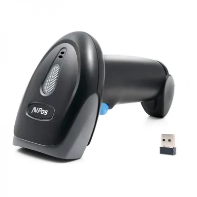AVPos Lector de Códigos 1D, 2D y QR Inalámbrico 80m - Escaneo Gatillo y Automático