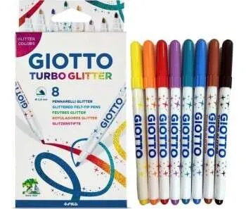 Giotto Rotuladores Turbo Glitter Estuche 8 Colores Surtidos