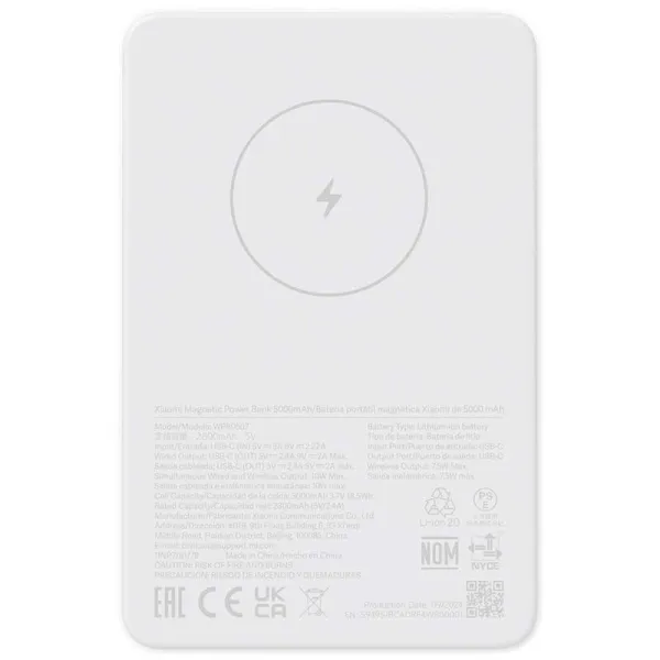 Xiaomi Magnetic Powerbank 5000Mah Magnetico - Magsafe - Usb-C - Carga Rapida 18W