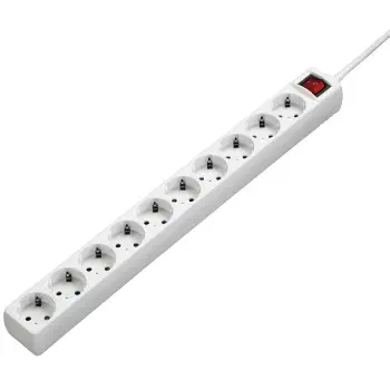 Hama Regleta de Alimentación 10 Tomas 3m 230V Interruptor Iluminado Color Blanco