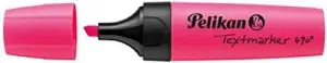 Pelikan Subrayador Textmarker 490 Rosa Fluorescente - Base de Agua - 3 Anchos de Trazo