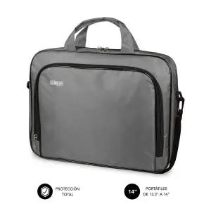 Subblim Estuche Oxford Portátil 13.3" a 14" - Protección reforzada - Correas Ajustables -  Bolsillo Exterior - Color Gris