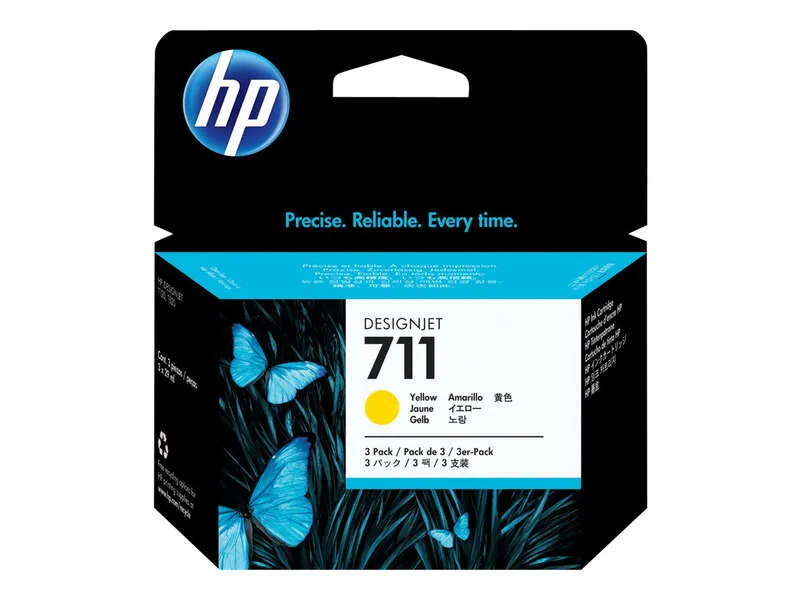 Hp 711 Amarillo Pack De 3 Cartuchos De Tinta Originales - Cz136A