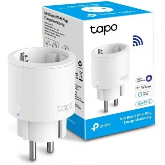 Tp-Link Tapo P115 Mini Enchufe Inteligente Wi-Fi - Monitor Energia - Ideal Para Regletas - Temporizador - Control Por Voz