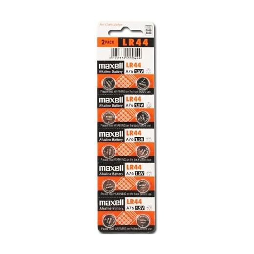 Maxell Pilas Planas Alcalinas 1,5V Libre De Mercurio - Lr44 A76 Ag13 357 Blister 10U