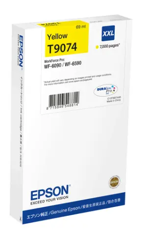 Epson T9074 Amarillo Cartucho de Tinta Pigmentada Genérico Reemplazo C13T907440