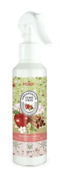 Prady Ambientador Home Spray Manzana Canela - Frasco de 220 ml - Spray Pulverizador