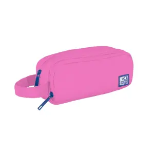 Oxford Estuche Portatodo Rosa - 3 Compartimentos - Asa Lateral - Material Reciclado