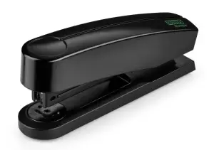 Novus B2 re+new Grapadora de Sobremesa - Fabricada con Plastico Reciclado - Hasta 25 Hojas - Grapado Abierto, Cerrado y Clavado - Incluye 200 Grapas - Color Negro