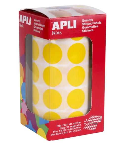 Apli Gomets Autoadhesivos Redondos 20 mm Rollo Amarillo
