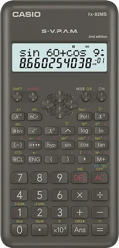 Casio Calculadora Científica FX-82MS-2 Negra 12 Y 10+2 Dígitos 240 Funciones