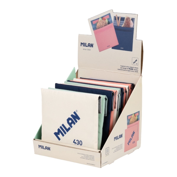 Milan Coleccion 430 Expositor Con 12 Bolsas Isotermicas Porta Alimentos 0.3L - Forro Interior Isotermico - Colores Surtidos