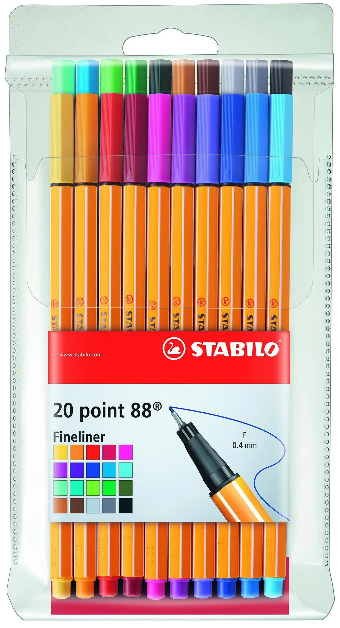 Stabilo Rotuladores Point 88 Colores Surtidos Estuche 20 Ud