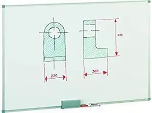 FAIBO PIZARRA BLANCA ACERO LACADO BLANCO MARCO DE ALUMINIO 60X90 CM