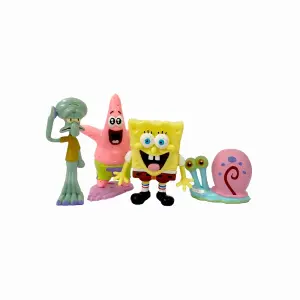 Comansi Set Coleccionable Bob Esponja - 4 Figuras: Bob Esponja, Calamardo, Patricio y Don Cangrejo