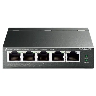 TP-LINK SG105PE Switch Semigestionable POE+ 5 Puertos Gigabit 65W Metálico