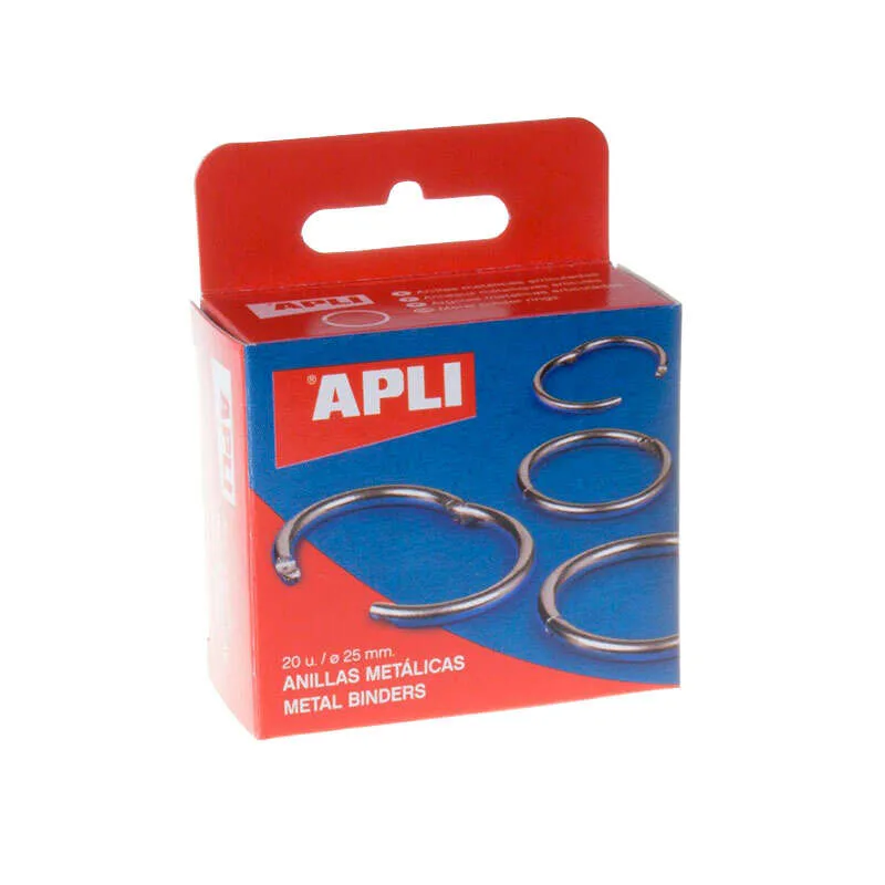 Apli Anillas Metálicas Articuladas Ø25mm Niqueladas Caja 20 Unidades