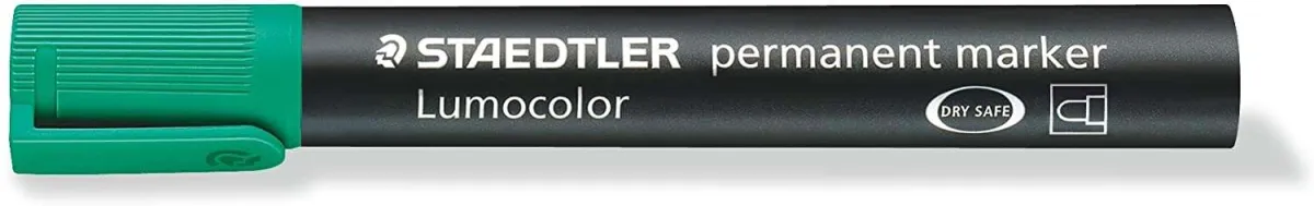 Staedtler Lumocolor 352 Rotulador Permanente - Punta Redonda - Trazo 2Mm Aprox - Capuchon Con Clip - Secado Rapido - Color Verde